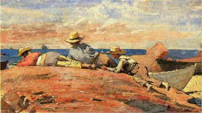 Winslow Homer Three Boys on the Shore Sweden oil painting art